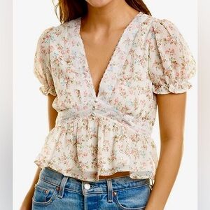 Rue La La Emmie Rose Lace-Trim Top